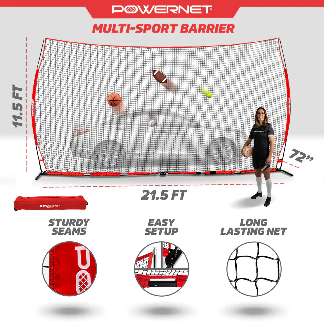 PowerNet Portable Barrier Net for Protection – 21.5' x 11.5'