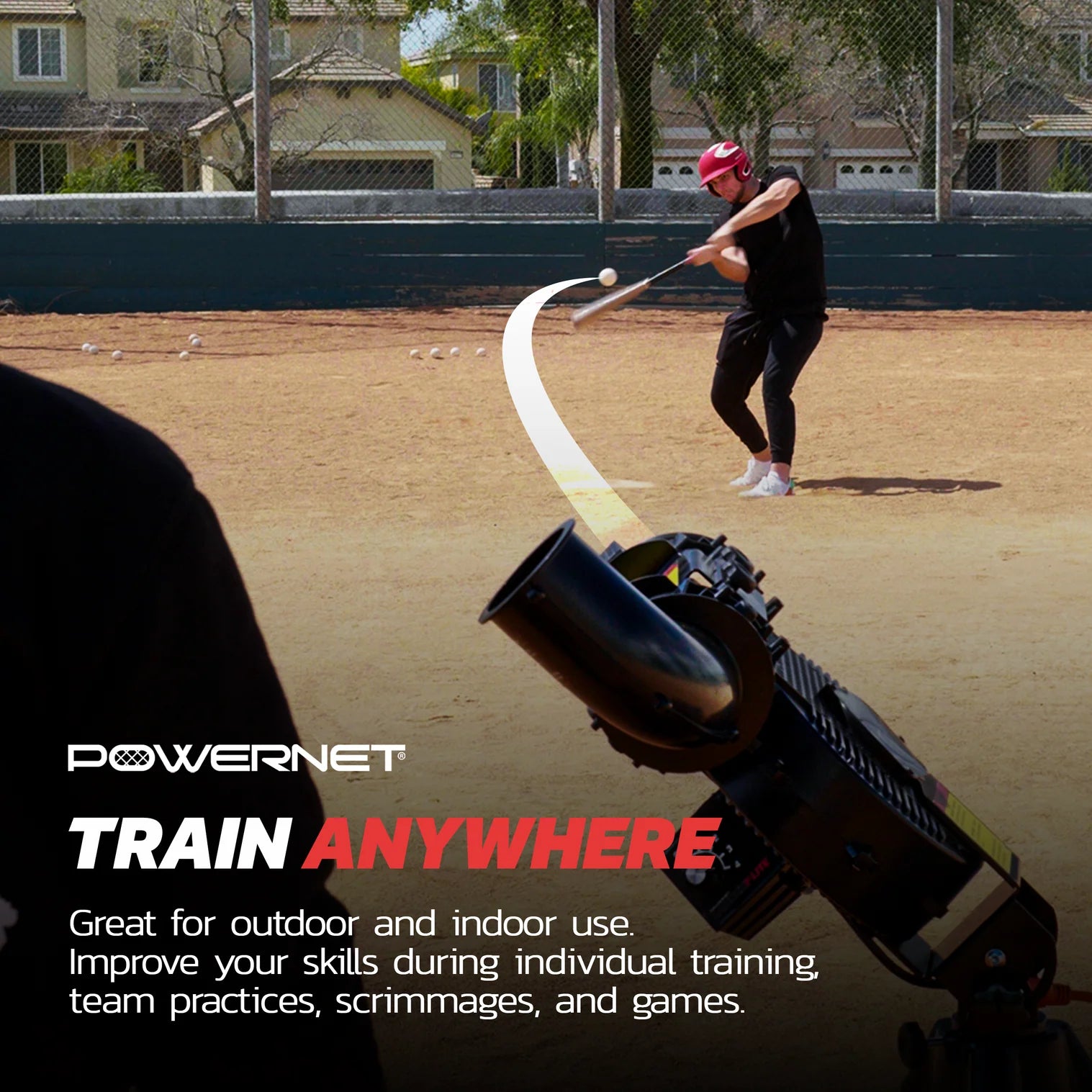 PowerNet Launch F-Lite Baseball & Softball Pitching Machine