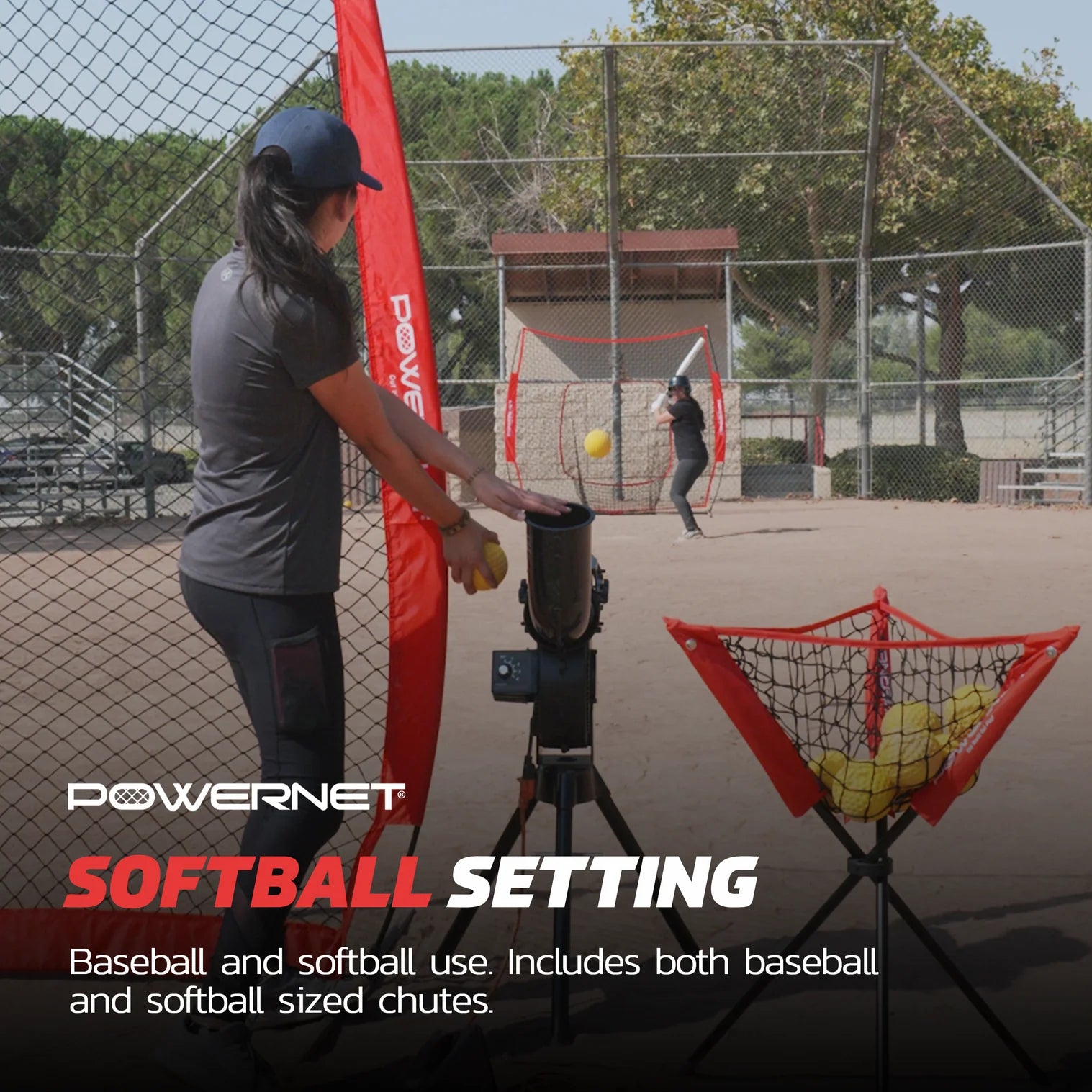 PowerNet Launch F-Lite Baseball & Softball Pitching Machine