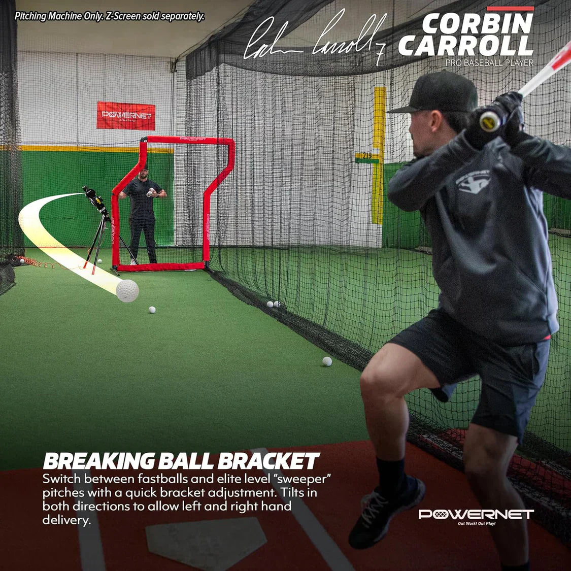 PowerNet Launch F-Lite Baseball & Softball Pitching Machine