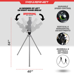 PowerNet Launch F-Lite Baseball & Softball Pitching Machine