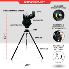 PowerNet Launch F-Lite Baseball & Softball Pitching Machine