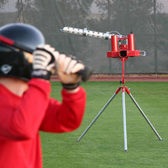 Heater Deuce Two Wheel Fastball & Curveball Baseball Pitching Machine with Automatic Ball Feeder