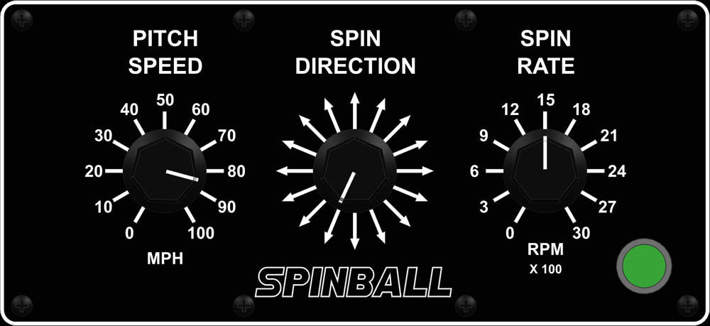 Spinball Wizard Three Wheel Smart Panel XL Baseball and Softball Pitching Machine Combo